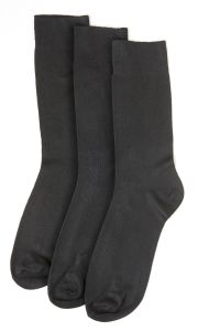 Womens Non-Elastic Black Bamboo Socks - 3 Pack - Size 4-7