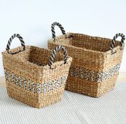 Black & Natural Storage Baskets - Set of 2