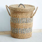 Black & Natural Laundry Basket
