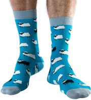 Doris & Dude Mens Blue Sheep Bamboo Socks - Size 7-11
