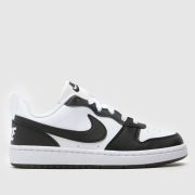 Nike White & Black Court Borough Low Youth Trainers