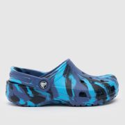 Crocs Navy Multi Classic Marble Clog Boys Junior Sandals