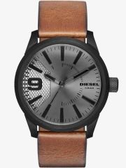 Diesel Mens Rasp Light Brown Leather Strap Watch DZ1764