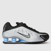 Nike Black & Silver Shox R4 Youth Trainers