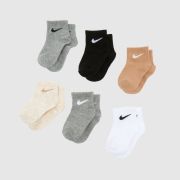 Nike Beige Multi Kids Infant Ankle Socks 6 Pack