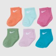 Nike Multi Infant Swoosh Ankle Socks 6 Pk