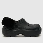 Crocs Stomp Lined Clog Sandals in Black