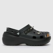 Crocs Classic Grunge Platform Clog Sandals in Black