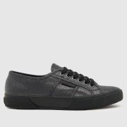 Superga 2750 Lame Trainers in Black & Grey