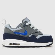 Nike Grey Multi Air Max 1 EasyOn Boys Toddler Trainers