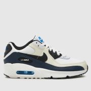 Nike Navy Multi Air Max 90 Ltr Boys Youth Trainers