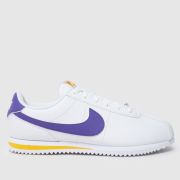 Nike White & Purple Cortez Girls Youth Trainers