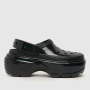 Crocs Stomp High Shine Clog Sandals in Black
