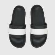 Lacoste Serve Slide Hybrid Sandals in Black & White