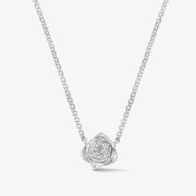 Dower &amp; Hall Sterling Silver Wild Rose Single Bloom Pendant Necklace WRP9-S-16