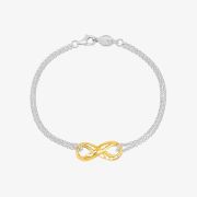 Dower &amp; Hall Two Colour Entwined Infinity Chain Bracelet EWB22-S