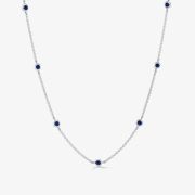 Dower &amp; Hall Blue Sapphire Dewdrop Chain Necklace TWN11-S-BSAPP-16