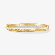 Dower &amp; Hall Gold Plated Hinged Hammered Nomad Bangle NBG20-S-MED