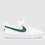 Nike White & Green Court Borough Low Junior Trainers