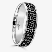 Brown &amp; Newirth Geo Platinum Black Ceramic Geometric 5mm Ring C6ZNP51 5.0 PLT V