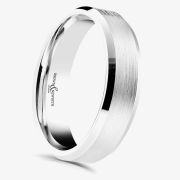 Brown &amp; Newirth Dexter Platinum Brushed 5mm Ring ANFP567 V