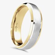 Brown &amp; Newirth Compliment 18ct Yellow &amp; White Gold 5mm Ring 6136 5.0 V