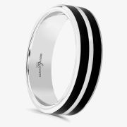 Brown &amp; Newirth Dalston Platinum Black Ceramic 5mm Ring C6ANFP32 5.0 W