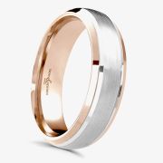 Brown &amp; Newirth Compliment 18ct Rose &amp; White Gold 5mm Ring 6136 5.0 18K T