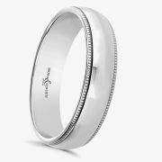 Brown &amp; Newirth Grain 9ct White Gold 3mm Court Ring ANMG3 9W GTS