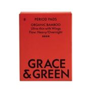 Grace and Green Organic Cotton Bamboo Heavy Period Pads (Pack of 8)