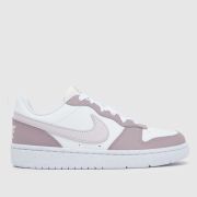 Nike White & Purple Court Borough Low Girls Youth Trainers