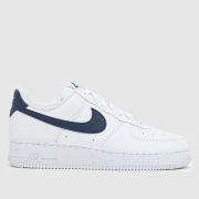 Nike Air Force 1 Trainers in White & Navy