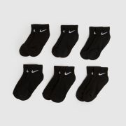 Nike Black Kids Ankle Socks 6 Pack