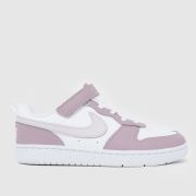 Nike White & Purple Court Borough Low Girls Junior Trainers