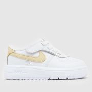 Nike White & Beige Force 1 Low EasyOn Boys Toddler Trainers