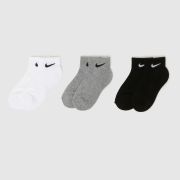 Nike Grey Multi Kids Ankle Socks 3 Pack