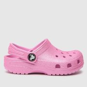 Crocs Pink Classic Glitter Clog Girls Toddler Sandals