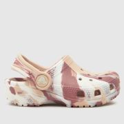 Crocs Pink Multi Classic Marbled Clog Girls Toddler Sandals