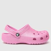 Crocs Pink Classic Glitter Clog Girls Junior Sandals