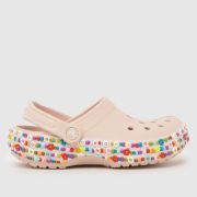 Crocs Pale Pink Classic Charms Clog Girls Youth Sandals
