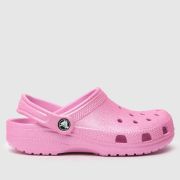 Crocs Pink Classic Glitter Clog Girls Youth Sandals