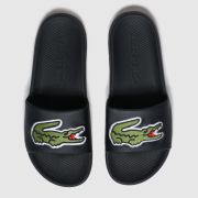 Lacoste Black & Green Croco Slide Sandals
