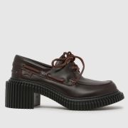 CAMPER Pix London Heeled Boat Flats in Burgundy