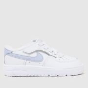 Nike White & Purple Force 1 Low EasyOn Girls Toddler Trainers