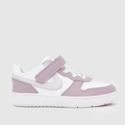 Nike White & Purple Court Borough Low Girls Toddler Trainers