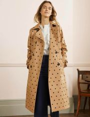 Printed Cotton Trench Coat Ground Ginger, Spot Boden, Ground Ginger, Spot