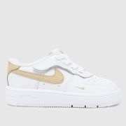 Nike White & Beige Force 1 Low EasyOn Toddler Trainers