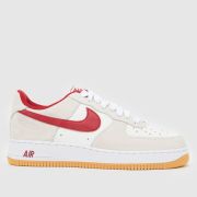 Nike Air Force 1 Trainers in White & Red