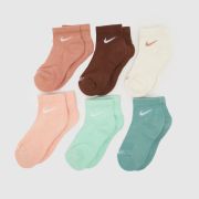 Nike Multi Kids Everyday Ankle Sock 6 PK