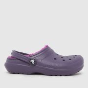 Crocs Purple Classic Lined Clog Girls Junior Sandals